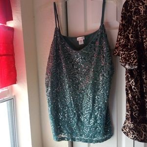 Wet seal sparkly tank top green